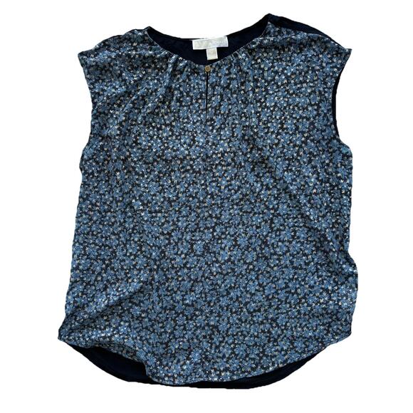 Michael Kors Tops - Michael Kors Blue Bohemian Gold Button Blouse Women’s Size Medium